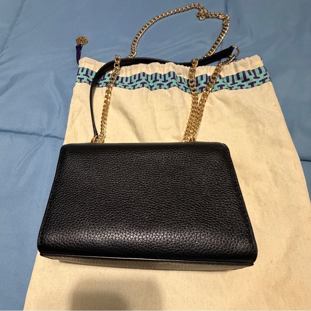 Tory Burch Black Pebbled Leather Crossbody Bag - Picture 4 of 9